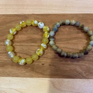 2 Crystal Beaded bracelets.